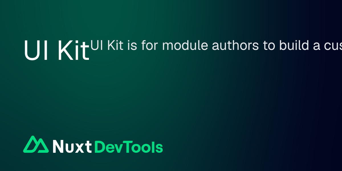 UI Kit - Nuxt DevTools